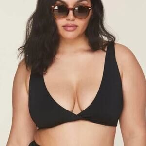 Andie Swim The Belmar‎ Black Bikini Top Size Small